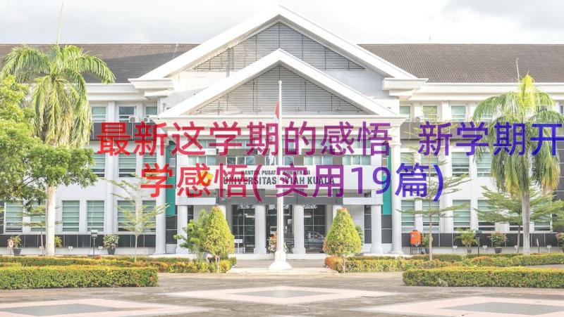 最新这学期的感悟 新学期开学感悟(实用19篇)