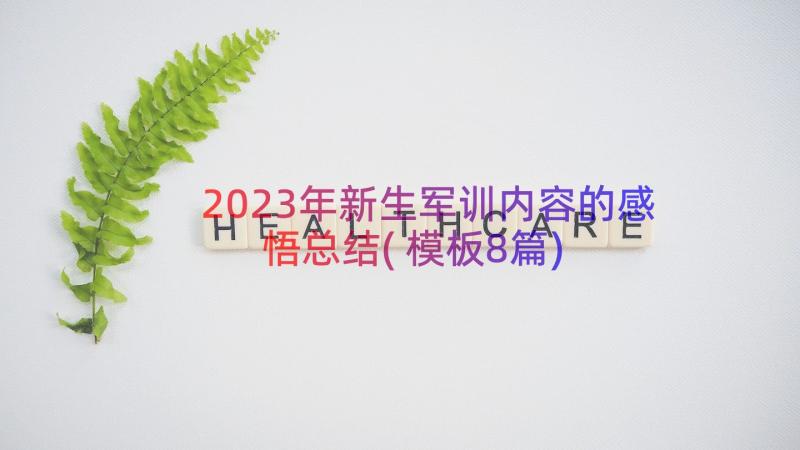 2023年新生军训内容的感悟总结(模板8篇)