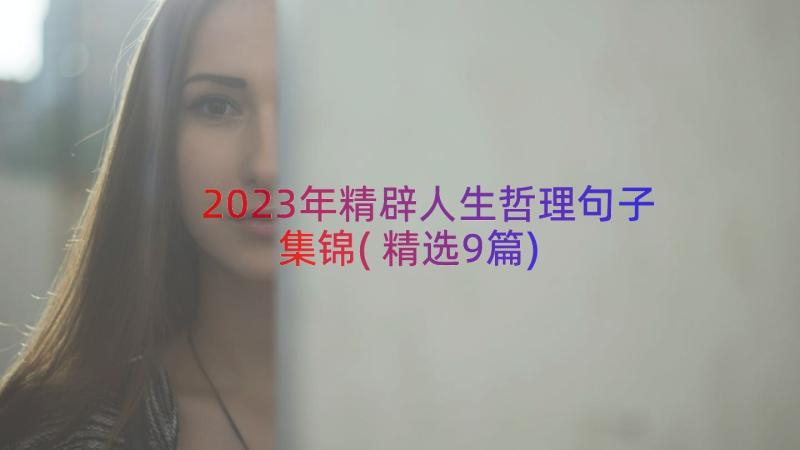 2023年精辟人生哲理句子集锦(精选9篇)