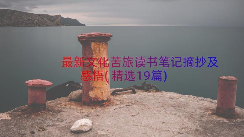 最新文化苦旅读书笔记摘抄及感悟(精选19篇)