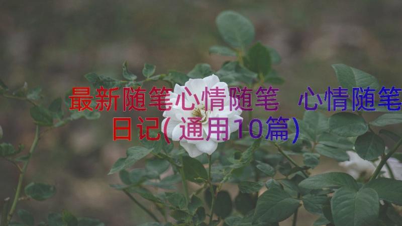 最新随笔心情随笔 心情随笔日记(通用10篇)