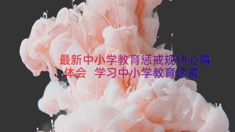 最新中小学教育惩戒规则心得体会 学习中小学教育惩戒规则(实用8篇)