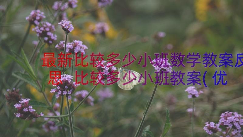 最新比较多少小班数学教案反思 比较多少小班教案(优秀8篇)