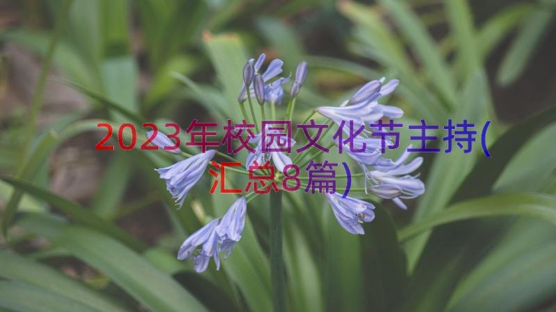 2023年校园文化节主持(汇总8篇)