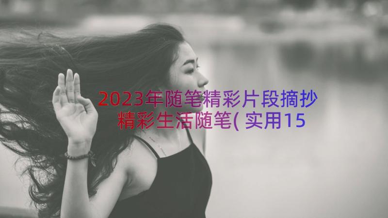 2023年随笔精彩片段摘抄 精彩生活随笔(实用15篇)