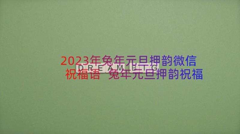 2023年兔年元旦押韵微信祝福语 兔年元旦押韵祝福语(汇总8篇)