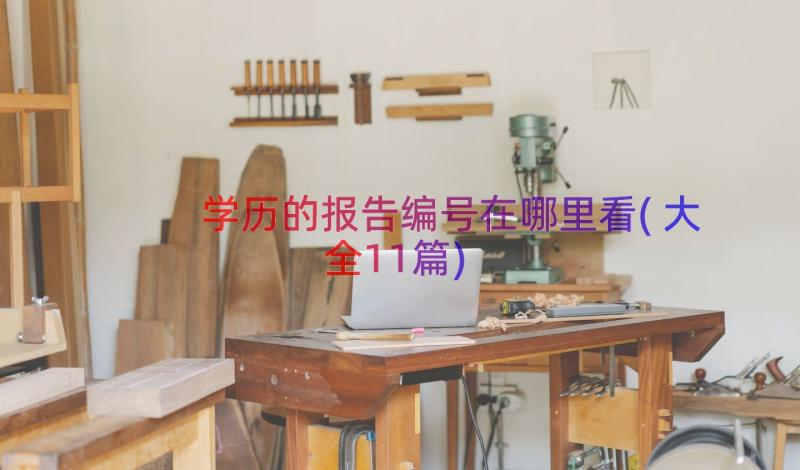 学历的报告编号在哪里看(大全11篇)