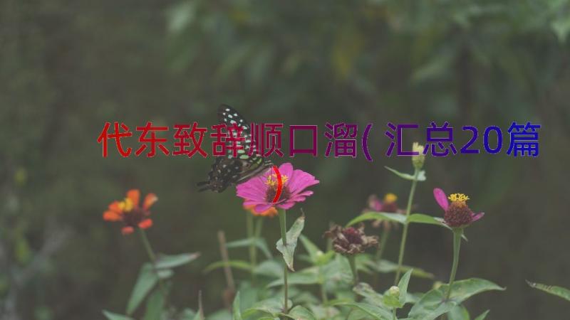 代东致辞顺口溜(汇总20篇)