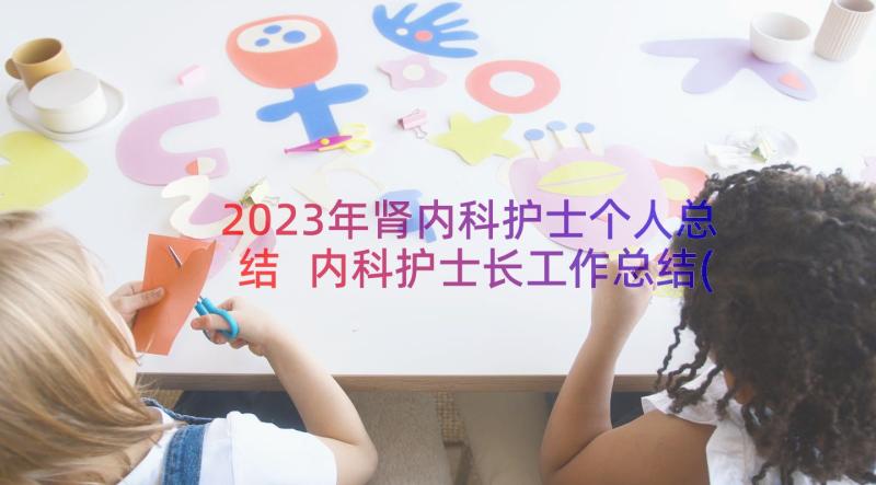 2023年肾内科护士个人总结 内科护士长工作总结(实用17篇)