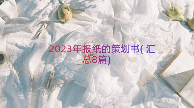 2023年报纸的策划书(汇总8篇)