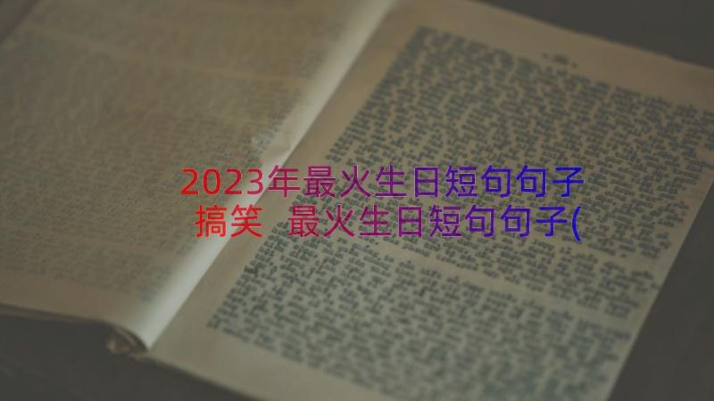 2023年最火生日短句句子搞笑 最火生日短句句子(优质8篇)