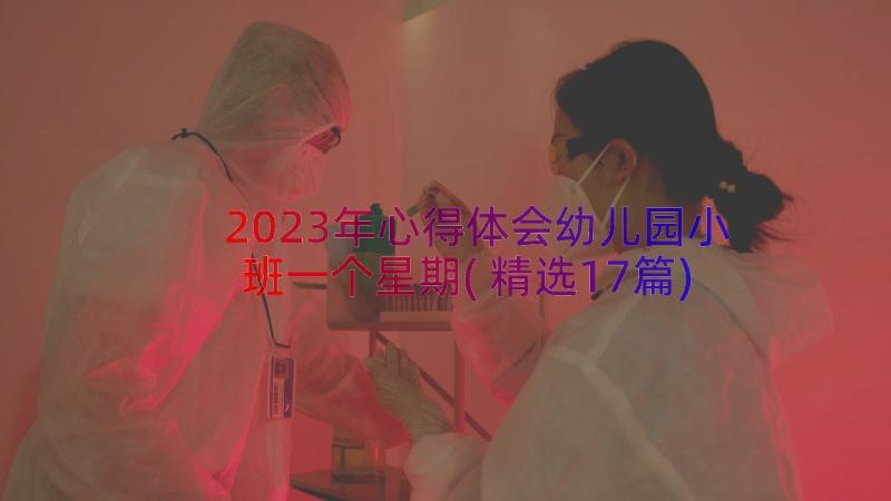 2023年心得体会幼儿园小班一个星期(精选17篇)