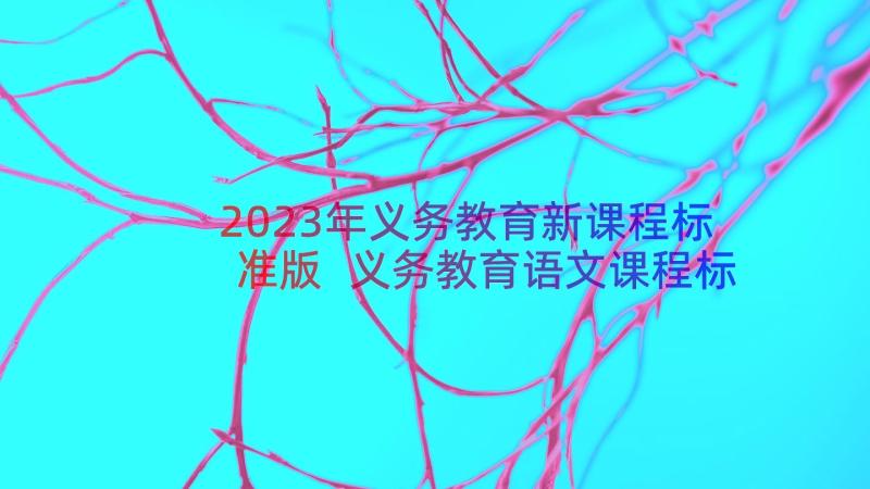 2023年义务教育新课程标准版 义务教育语文课程标准心得体会(汇总11篇)