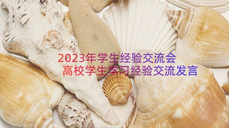 2023年学生经验交流会 高校学生学习经验交流发言稿(大全8篇)