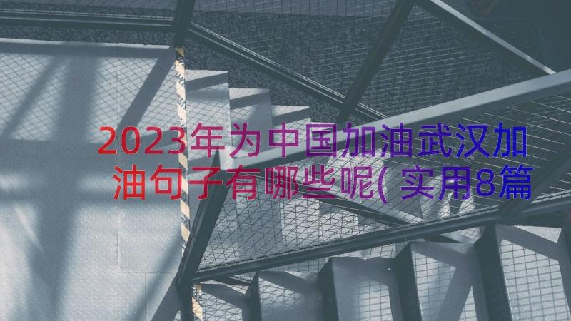 2023年为中国加油武汉加油句子有哪些呢(实用8篇)