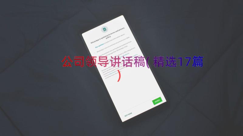 公司领导讲话稿(精选17篇)