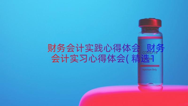 财务会计实践心得体会 财务会计实习心得体会(精选14篇)