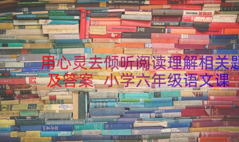 用心灵去倾听阅读理解相关题及答案 小学六年级语文课用心灵去倾听教学反思(模板8篇)