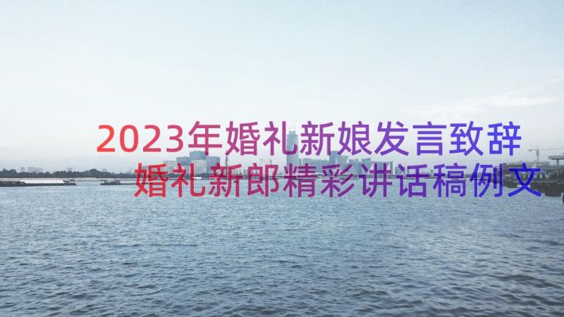 2023年婚礼新娘发言致辞 婚礼新郎精彩讲话稿例文(精选8篇)