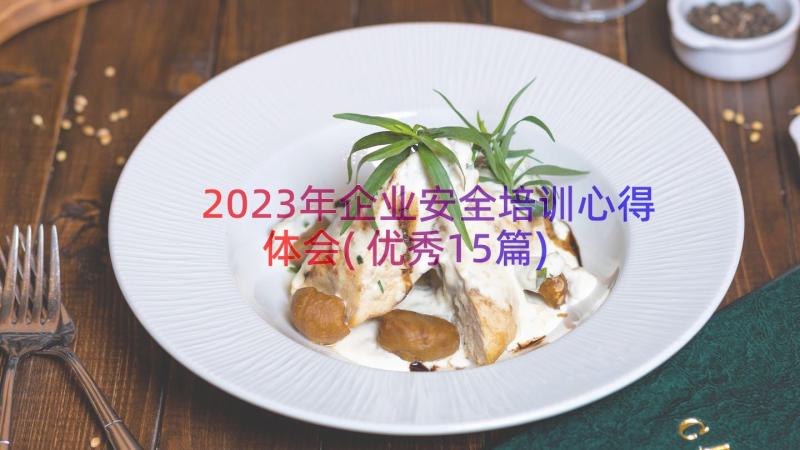 2023年企业安全培训心得体会(优秀15篇)