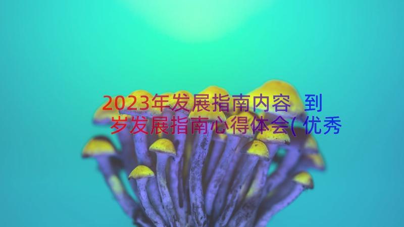 2023年发展指南内容 到岁发展指南心得体会(优秀19篇)