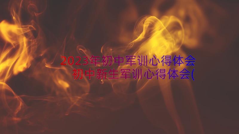 2023年初中军训心得体会 初中新生军训心得体会(实用10篇)