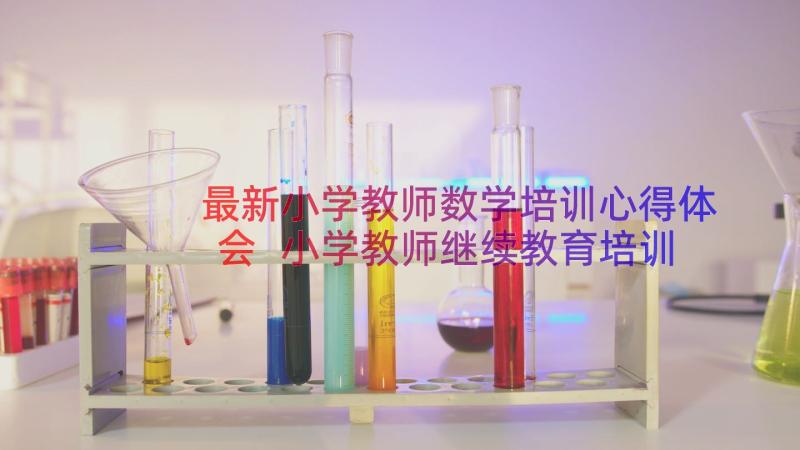 最新小学教师数学培训心得体会 小学教师继续教育培训心得体会数学(汇总8篇)