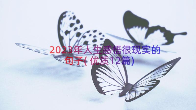 2023年人生感悟很现实的句子(优质12篇)