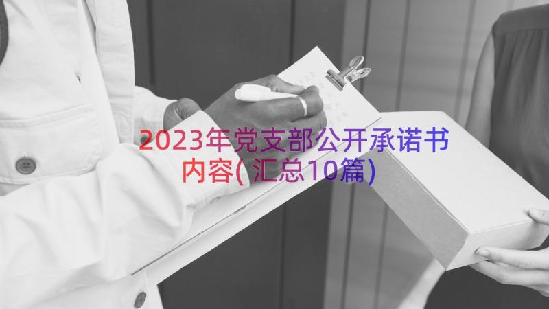 2023年党支部公开承诺书内容(汇总10篇)