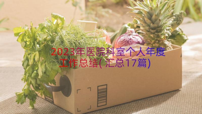 2023年医院科室个人年度工作总结(汇总17篇)