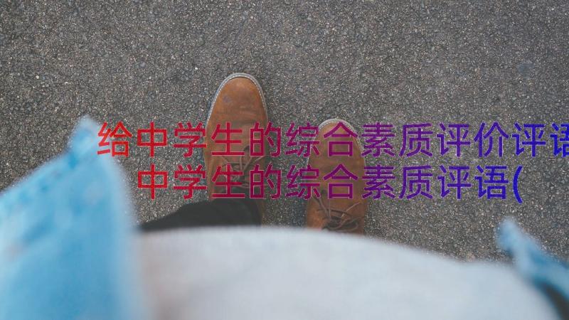 给中学生的综合素质评价评语 中学生的综合素质评语(精选9篇)