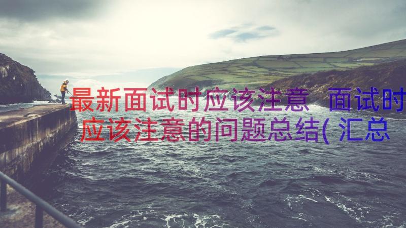 最新面试时应该注意 面试时应该注意的问题总结(汇总8篇)