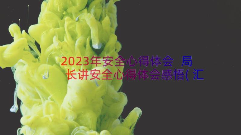 2023年安全心得体会 局长讲安全心得体会感悟(汇总12篇)