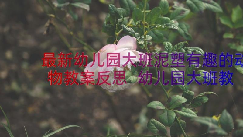 最新幼儿园大班泥塑有趣的动物教案反思 幼儿园大班教案有趣的动物尾巴(精选8篇)