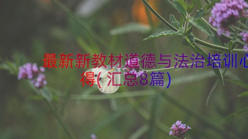 最新新教材道德与法治培训心得(汇总8篇)