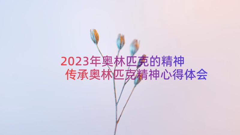 2023年奥林匹克的精神 传承奥林匹克精神心得体会(汇总12篇)