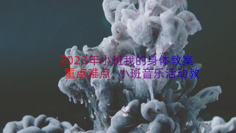 2023年小班我的身体教案重点难点 小班音乐活动教案我的身体会唱歌(实用8篇)