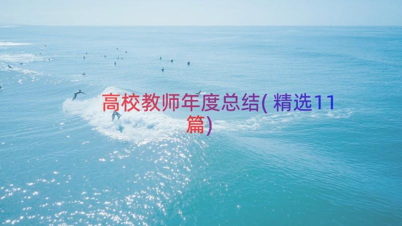 高校教师年度总结(精选11篇)