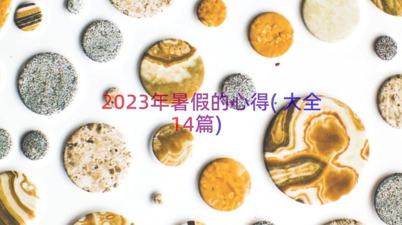 2023年暑假的心得(大全14篇)