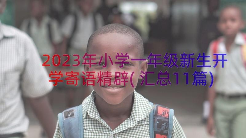 2023年小学一年级新生开学寄语精辟(汇总11篇)