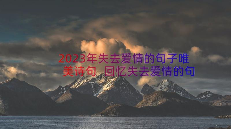 2023年失去爱情的句子唯美诗句 回忆失去爱情的句子句(通用8篇)