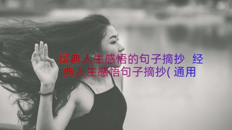 经典人生感悟的句子摘抄 经典人生感悟句子摘抄(通用8篇)