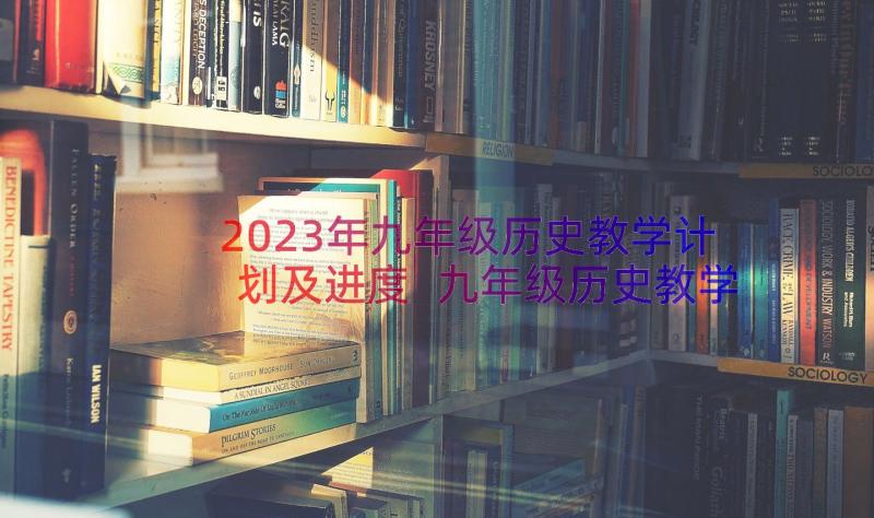 2023年九年级历史教学计划及进度 九年级历史教学计划(模板18篇)