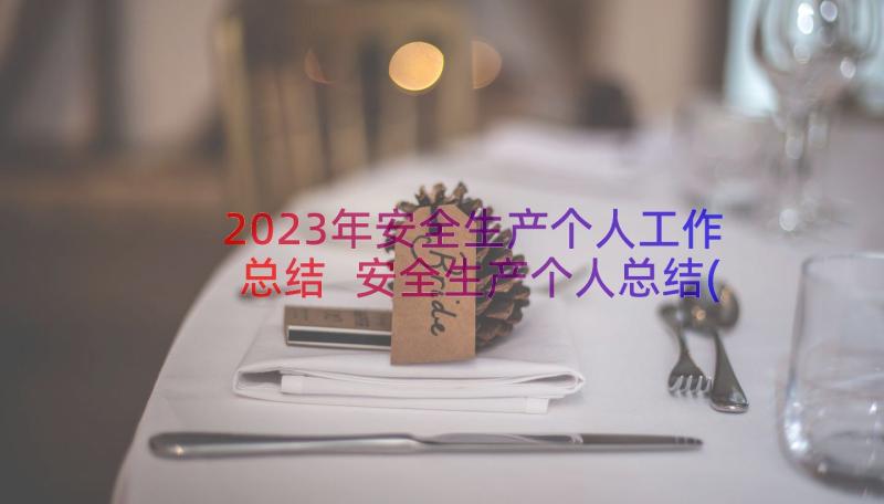 2023年安全生产个人工作总结 安全生产个人总结(优秀13篇)