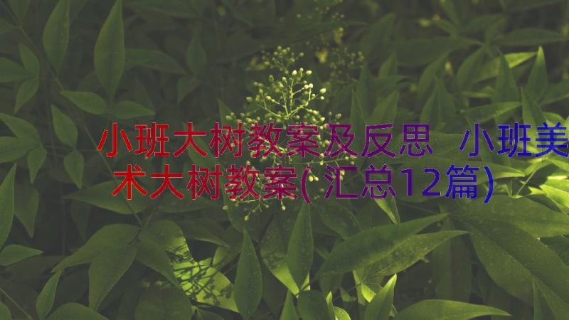 小班大树教案及反思 小班美术大树教案(汇总12篇)