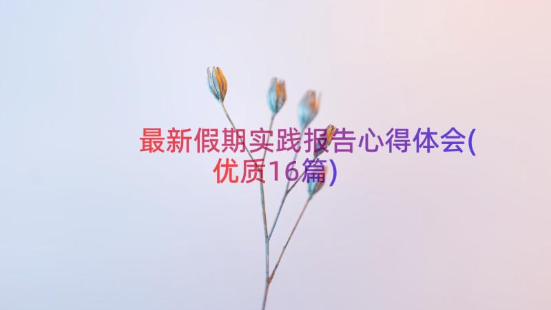 最新假期实践报告心得体会(优质16篇)