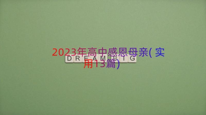 2023年高中感恩母亲(实用13篇)