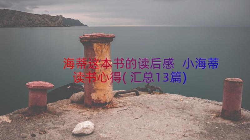 海蒂这本书的读后感 小海蒂读书心得(汇总13篇)