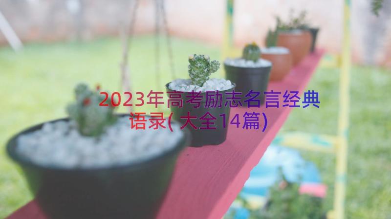 2023年高考励志名言经典语录(大全14篇)