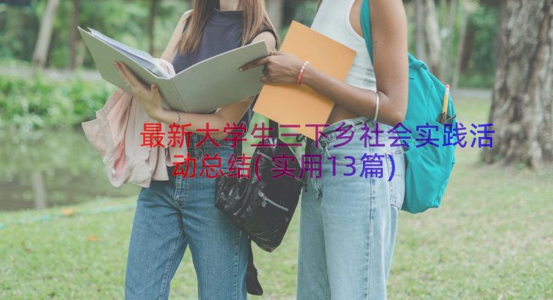 最新大学生三下乡社会实践活动总结(实用13篇)